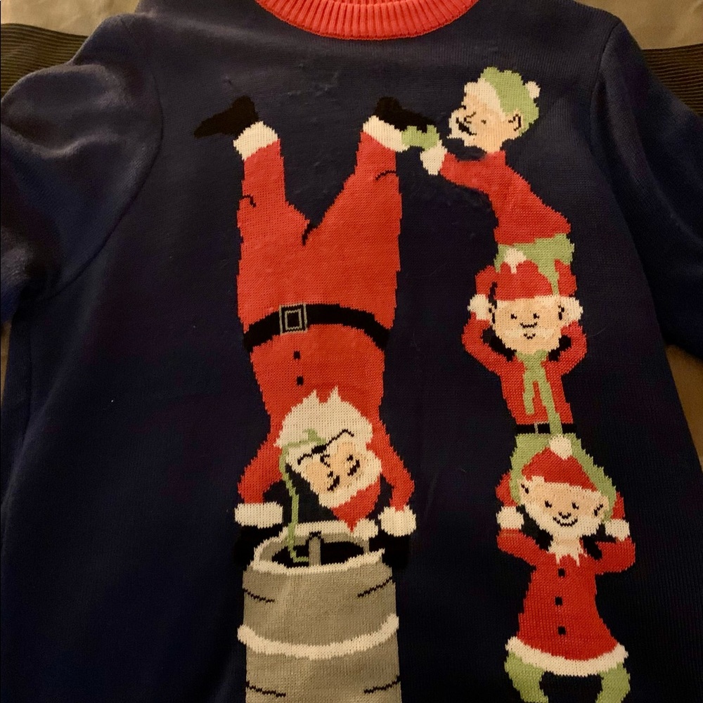 Tipsy Elf Ugly Sweater: Kegstand Santa